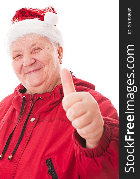 Portrait senior woman isolated on a white background