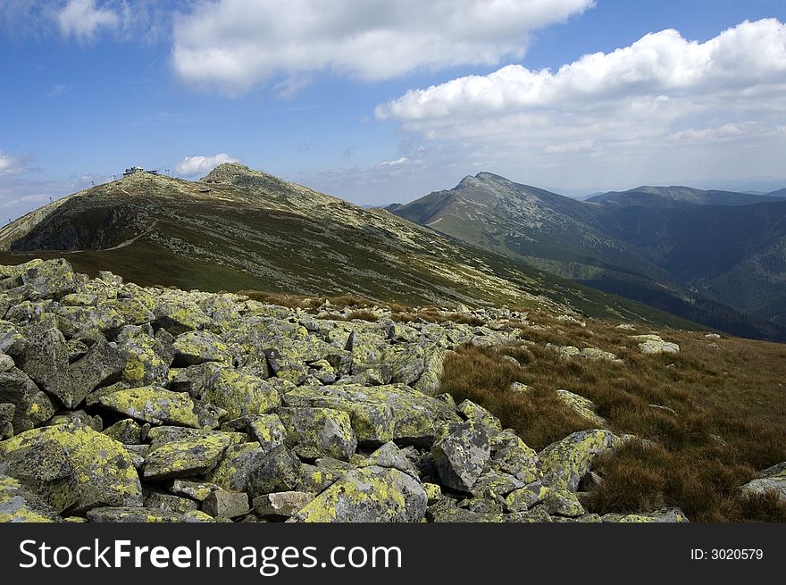 Photo of mountain range in Tatra Mountains in Slovak republic ( Chopok and Ďumbier)