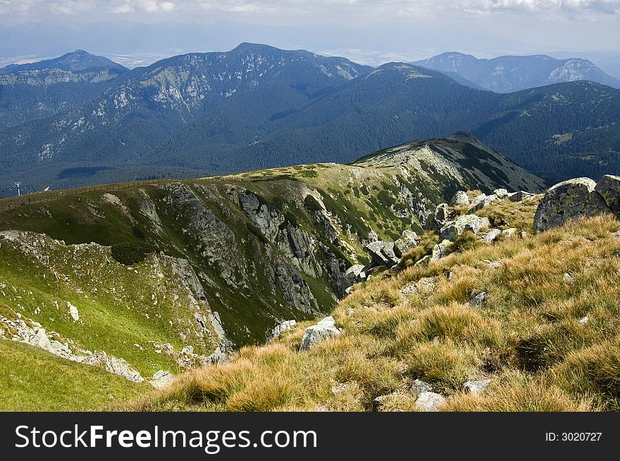 Photo of mountain range in Tatra Mountains in Slovak republic