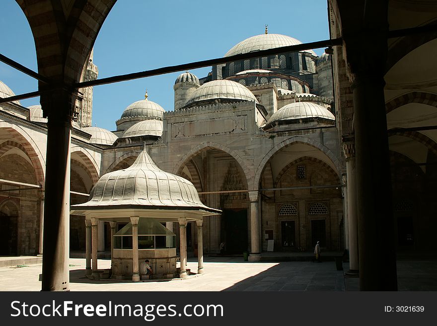 Courtyard of mosque in Istanbul