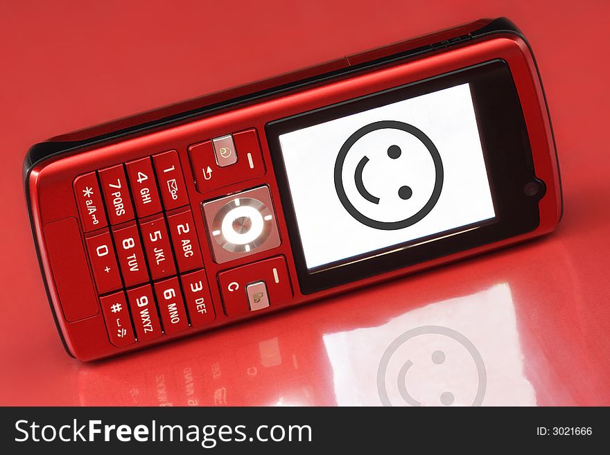 Mobile phone short message - Smiley. Mobile phone short message - Smiley