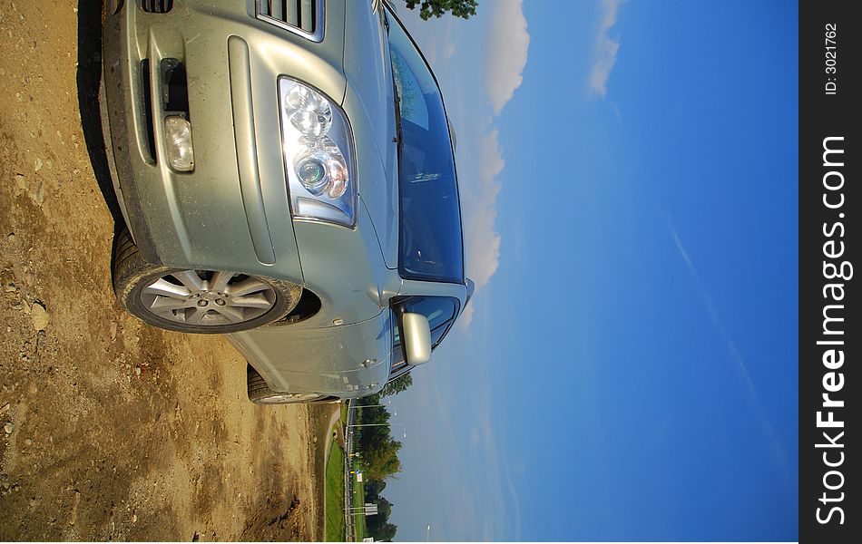 The car on country road. The car on country road