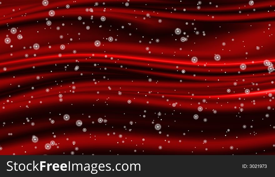 White snow flakes on red curtain background. White snow flakes on red curtain background