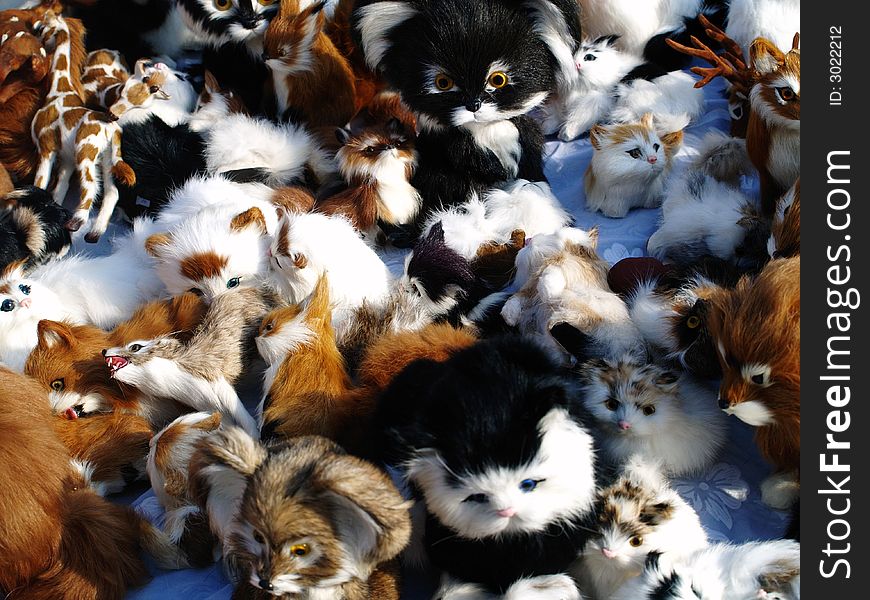 Home made fur toys - cats, foxes, squirrels. Home made fur toys - cats, foxes, squirrels