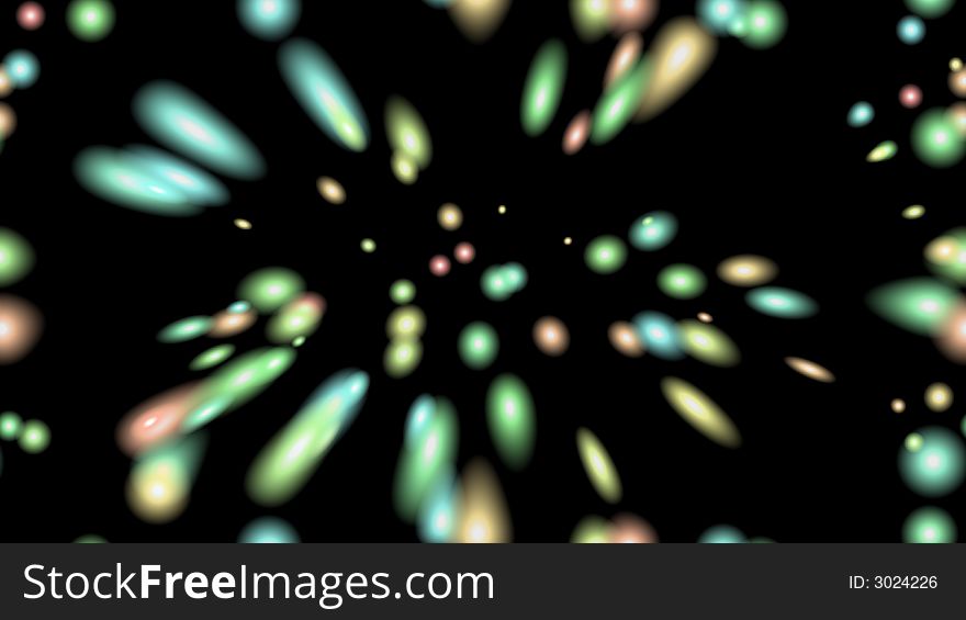 Glowing circles on black background. Glowing circles on black background