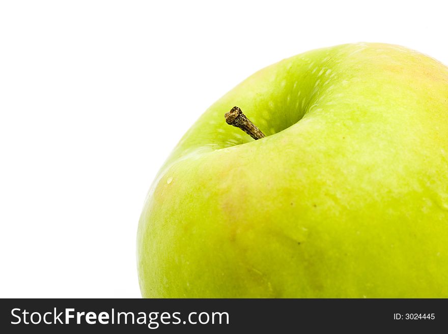 Delicious granny smith apple isolated on white