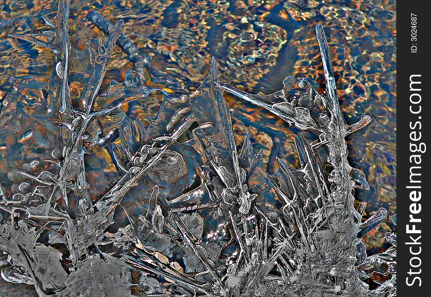 Abstract. A close up of the fancy melting ice and water after filter of Photoshop. Abstract. A close up of the fancy melting ice and water after filter of Photoshop.