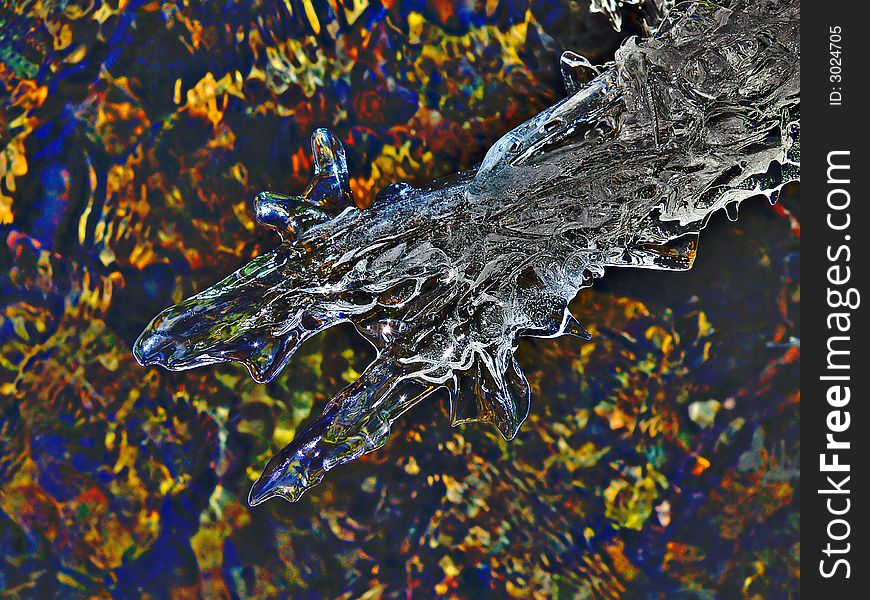 Abstract. A close up of the fancy melting ice and water after filter of Photoshop. Abstract. A close up of the fancy melting ice and water after filter of Photoshop.