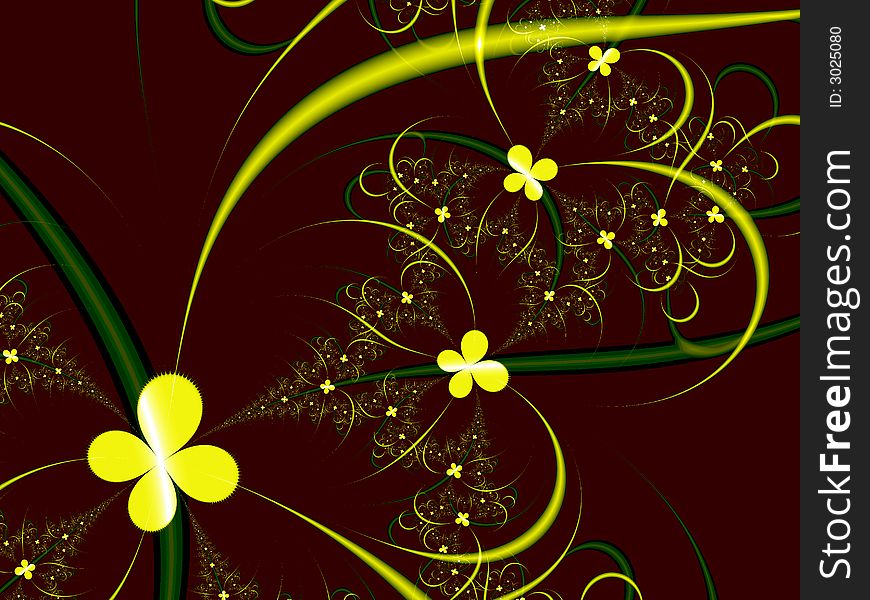 Unusual yellow flowers on a black background. Unusual yellow flowers on a black background