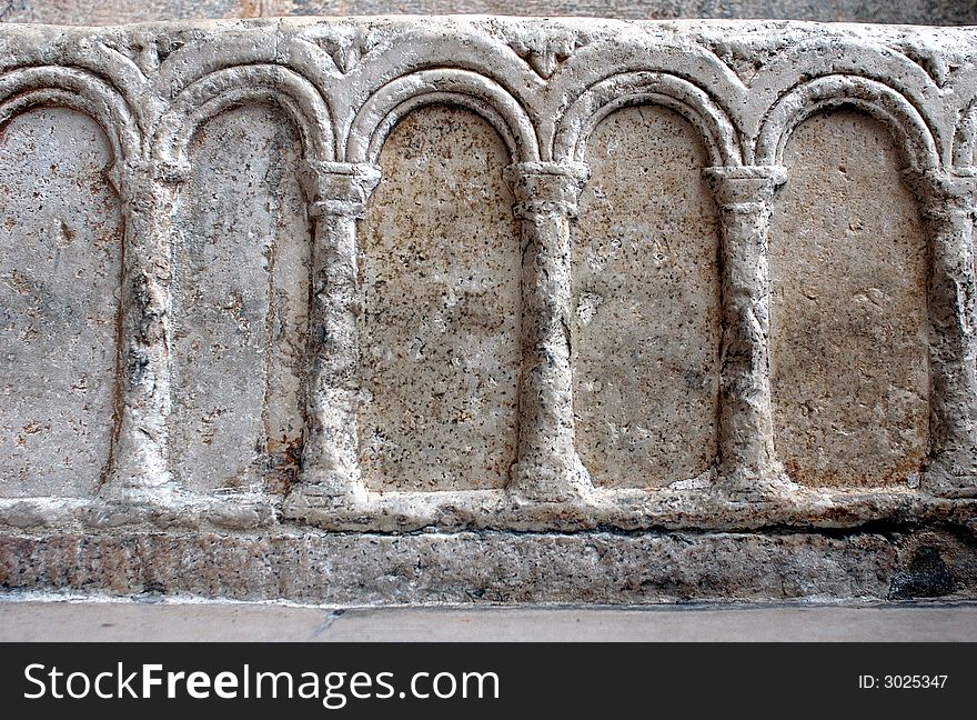 Small decorative stone church pillars