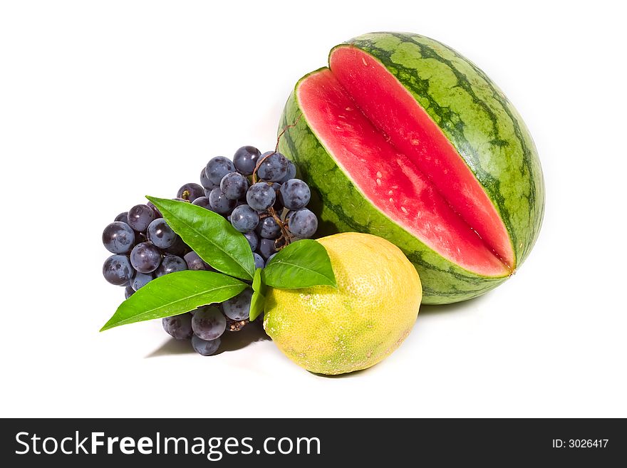 Misc fruits isolated on white background. Misc fruits isolated on white background