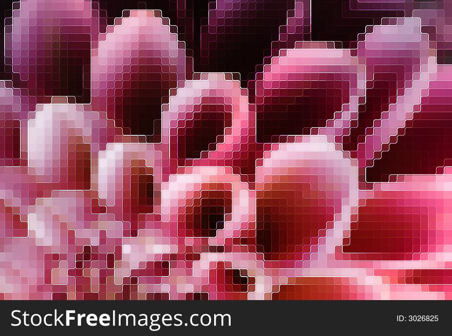 Abstract tile graphics of flower. Abstract tile graphics of flower