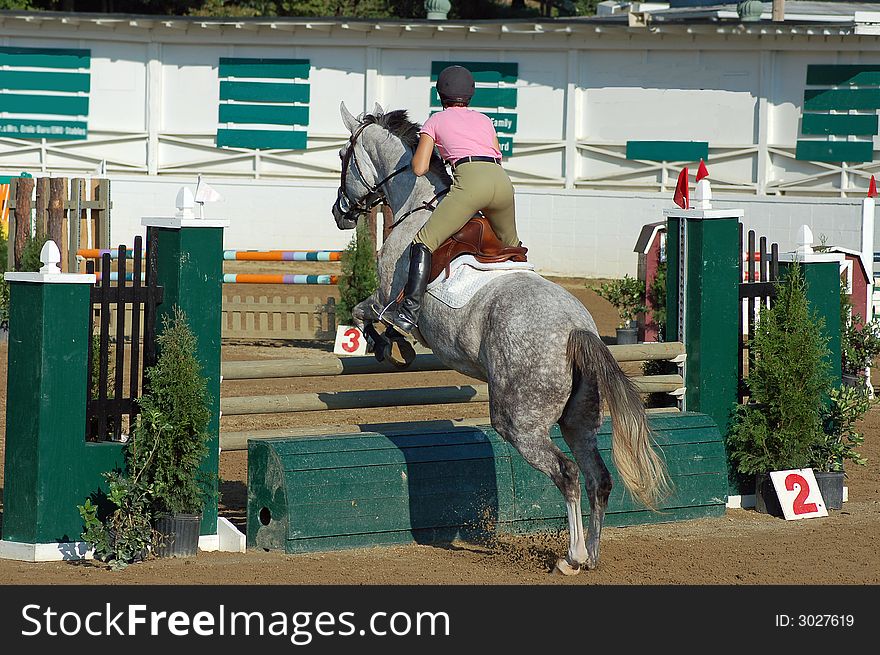 Day of horse jumping competition