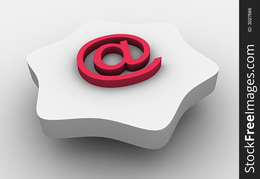 E-mail Symbol is in the 3d mode