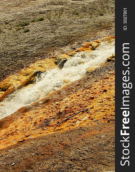 Geyser Stream at Yellowstone National Park in Wyoming