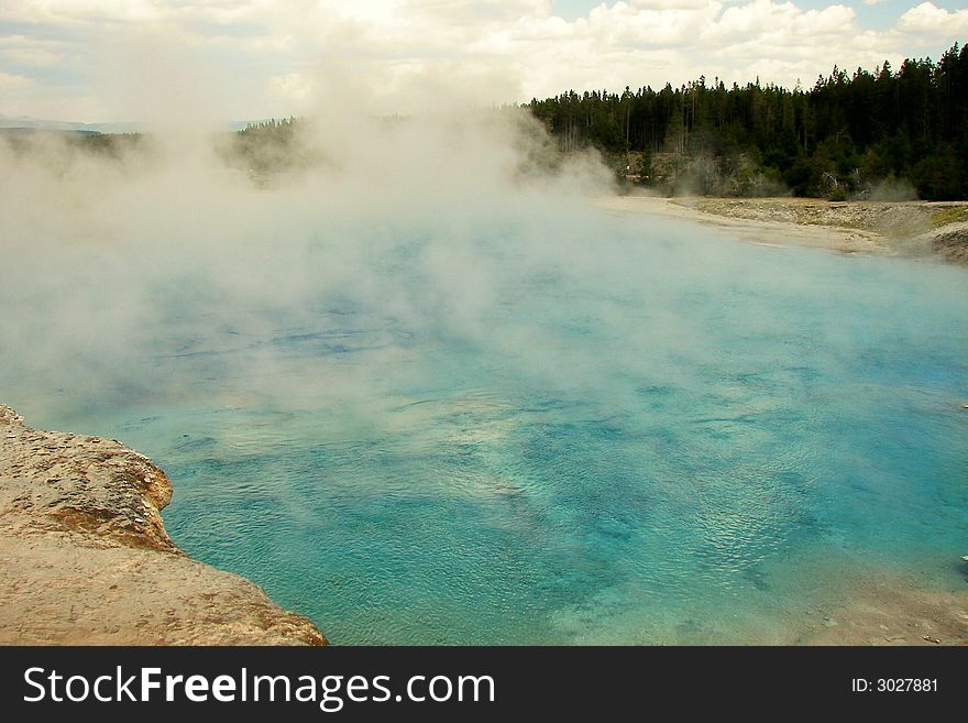 Geyser Pool at Yellowstone National Park in Wyoming