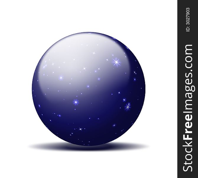 Dark blue globe with shinig stars. Dark blue globe with shinig stars