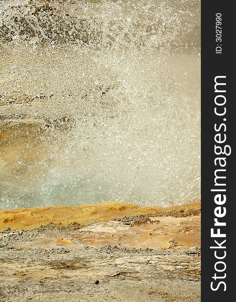 Geyser Eruption at Yellowstone National Park in Wyoming