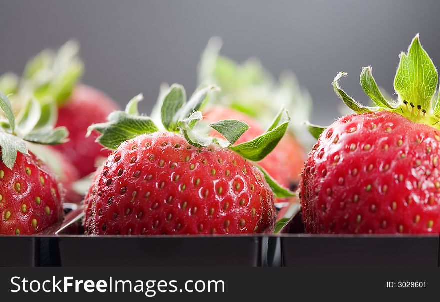 Close-up of strawberries in the box