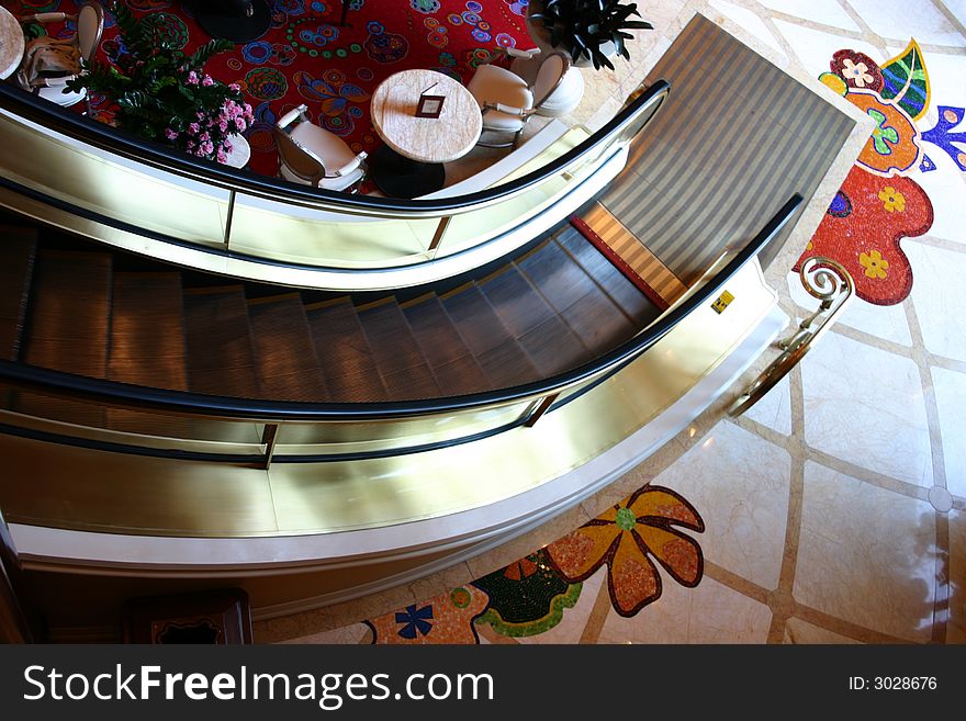 Posh Escalator Viewed From Above. Posh Escalator Viewed From Above