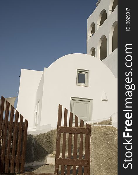 Greek island architecture cyclades building with arches white stucco