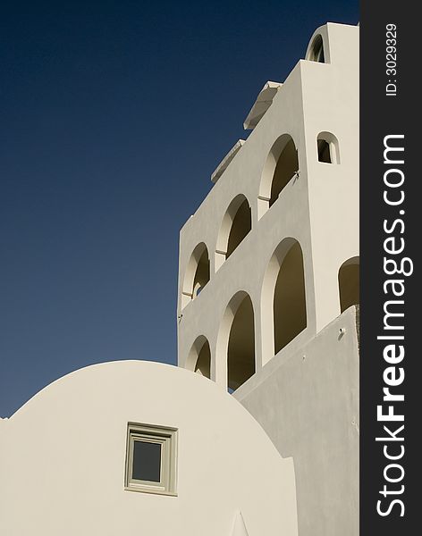 Greek island architecture cyclades building with arches white stucco