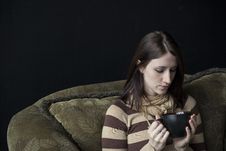 Not Much Left In Her Coffee Cup Stock Image Not Much Left In Her Coffee Cup Stock Image