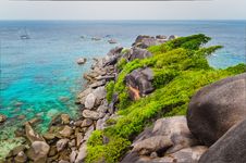 Similan Island Beautiful Ocean Coast View In Andaman Sea Stock Photos