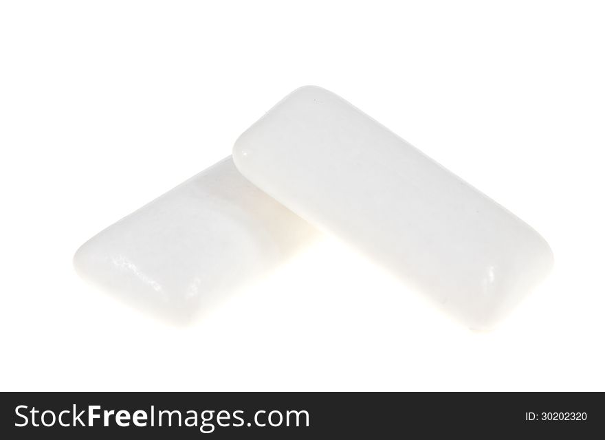 White bubble gum isolated on white