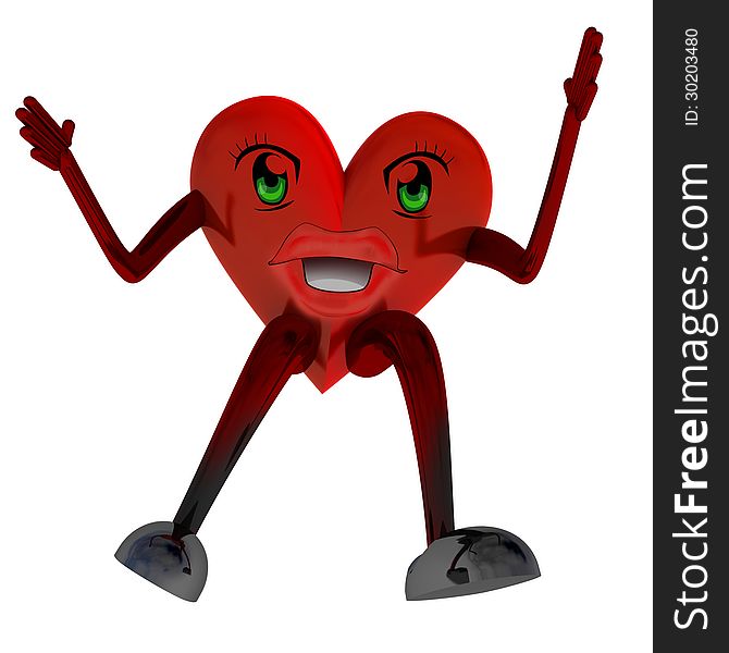 Heart health figure jump illustration