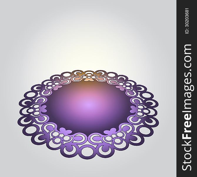 Violet decorated tray presentation layout