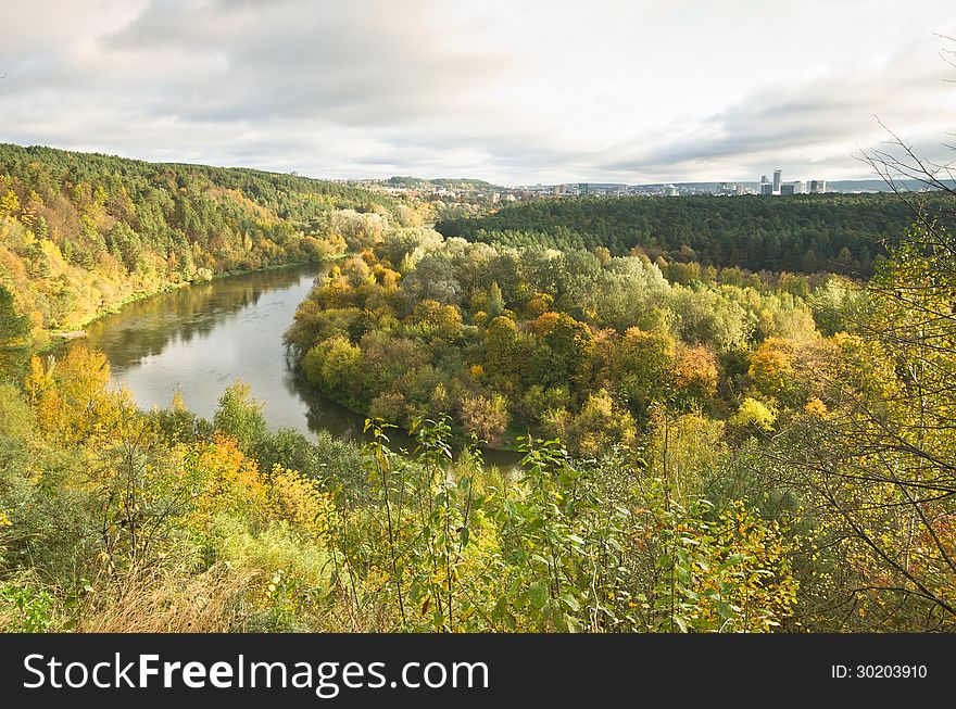 Vilnius river Neris in autumn. Vilnius river Neris in autumn