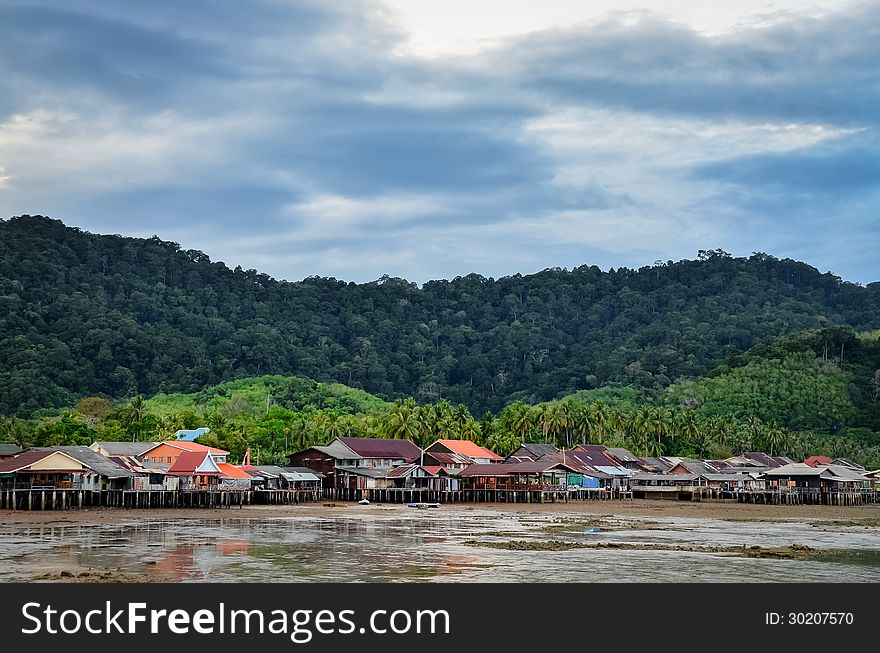 Traditional fisherman Old town village in Andaman Sea, Ko Lanta, Thailand. Traditional fisherman Old town village in Andaman Sea, Ko Lanta, Thailand