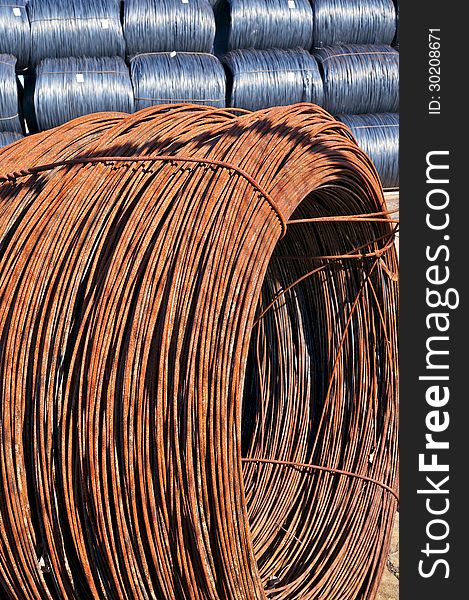 Coil Of Rusted Steel Wire