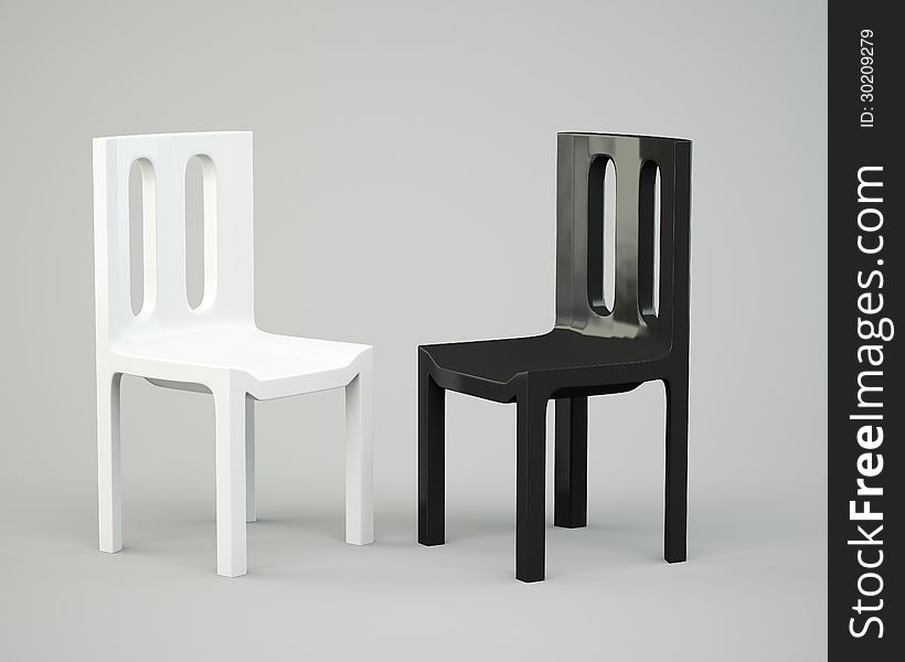 White And Black Chair