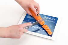 Cookbook For Beginners With A Carrot Stock Image