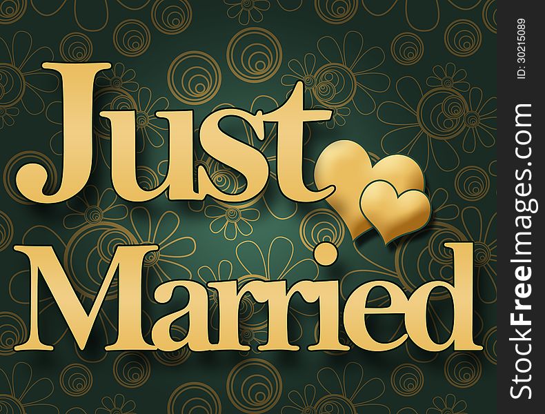 Just Married - Green Floral