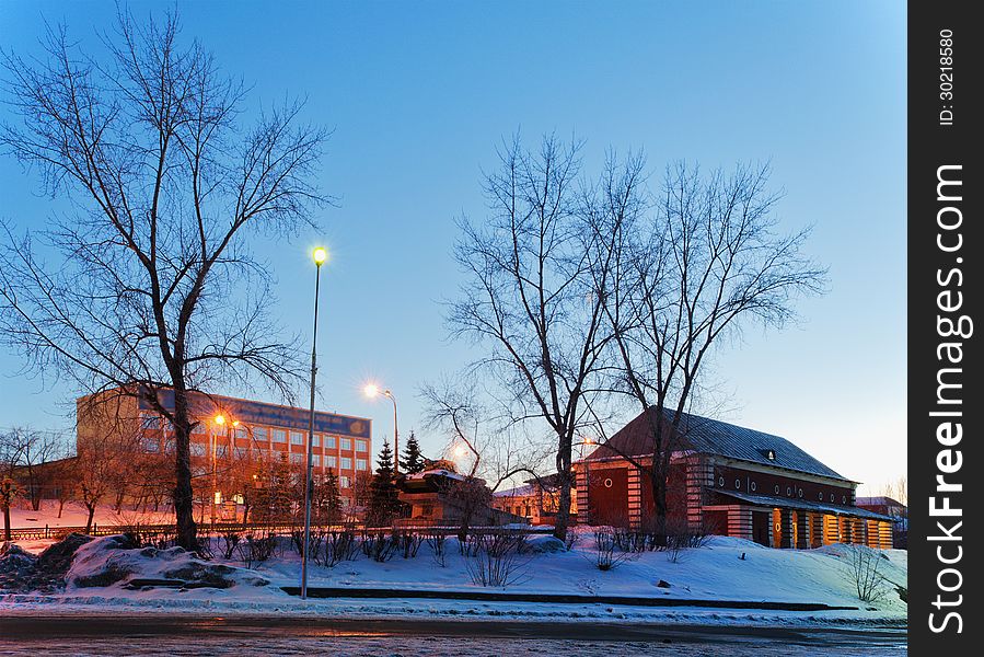 Night landscape, city Nizhny Tagil, Russia