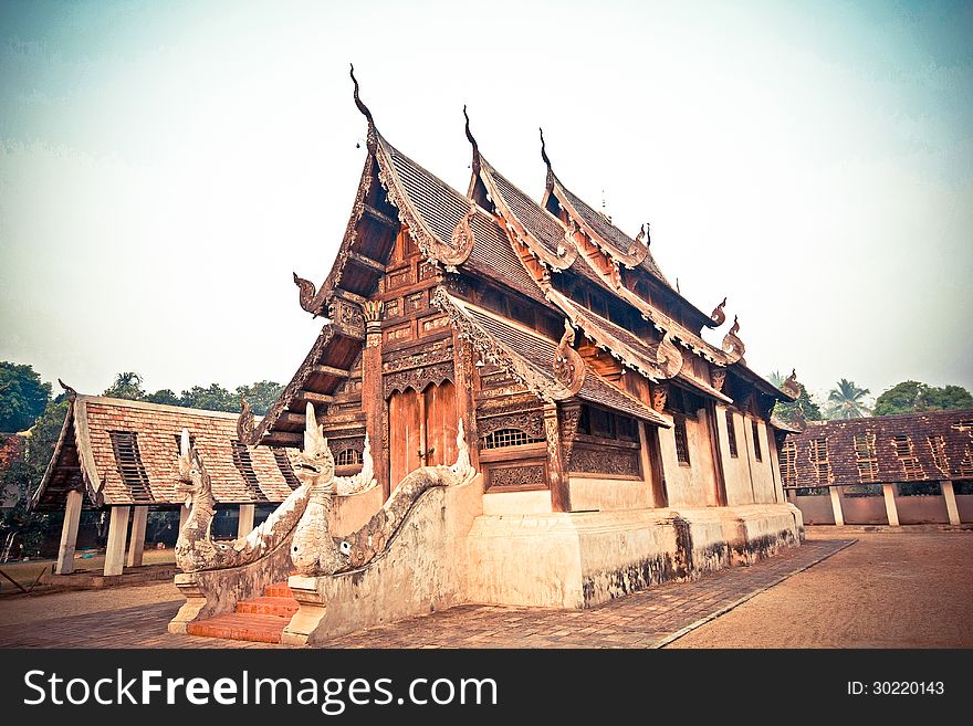 Ancient wood temple in Northern Thailand. Ancient wood temple in Northern Thailand