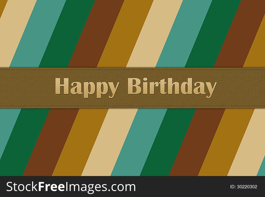 Happy birthday card in Colors of brown and blue