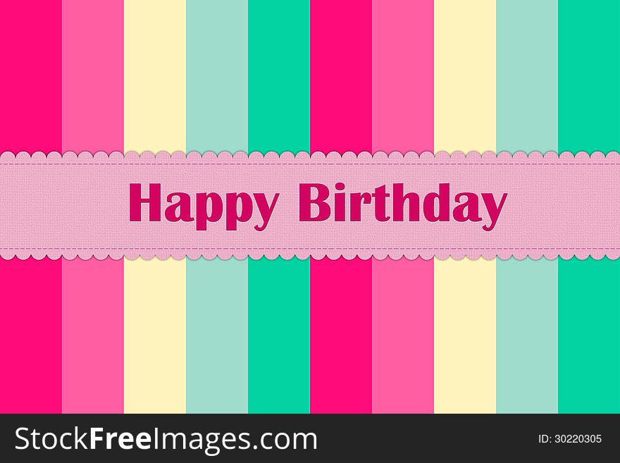 Happy birthday card in girly colors