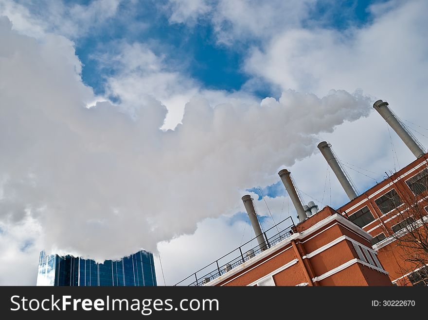 Steaming heat and power plant in Kiev, Ukraine