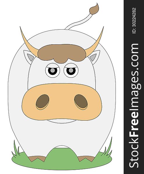 Bull farm animal cartoon illustration. Bull farm animal cartoon illustration