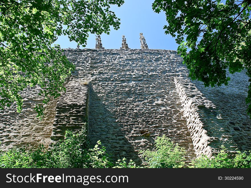 The wall of the Cathedral of the Holy Virgin Barbara in Kutna Hora, Czech Republic