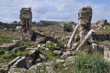 Antique Side With Amphitheatre, Turkey Stock Photo