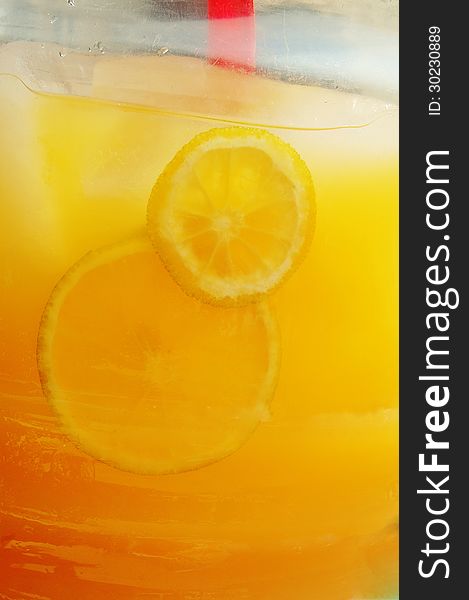 Sliced Lemons In Lemonade Glass