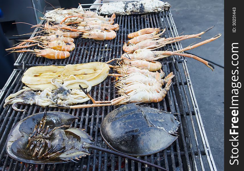 Seafood at the restaurant in thailand