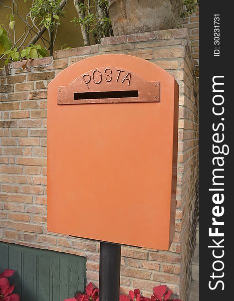 Mail box with the wall