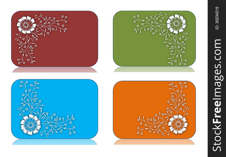 Set of four gift tags for christmas with space for your text, on white background. Set of four gift tags for christmas with space for your text, on white background
