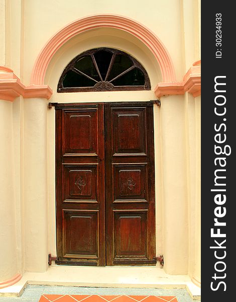 Malay mosque's wooden door from Singapore. Malay mosque's wooden door from Singapore